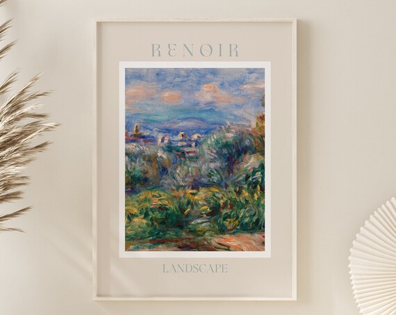 Auguste Renoir Evening Landscape with Distant Village Poster