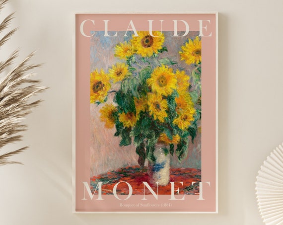 Monet Poster Claude Monet Print Monet Wall Art Monet Picture Modern Monet Print Vintage Monet Art Bouquet Of Sunflowers
