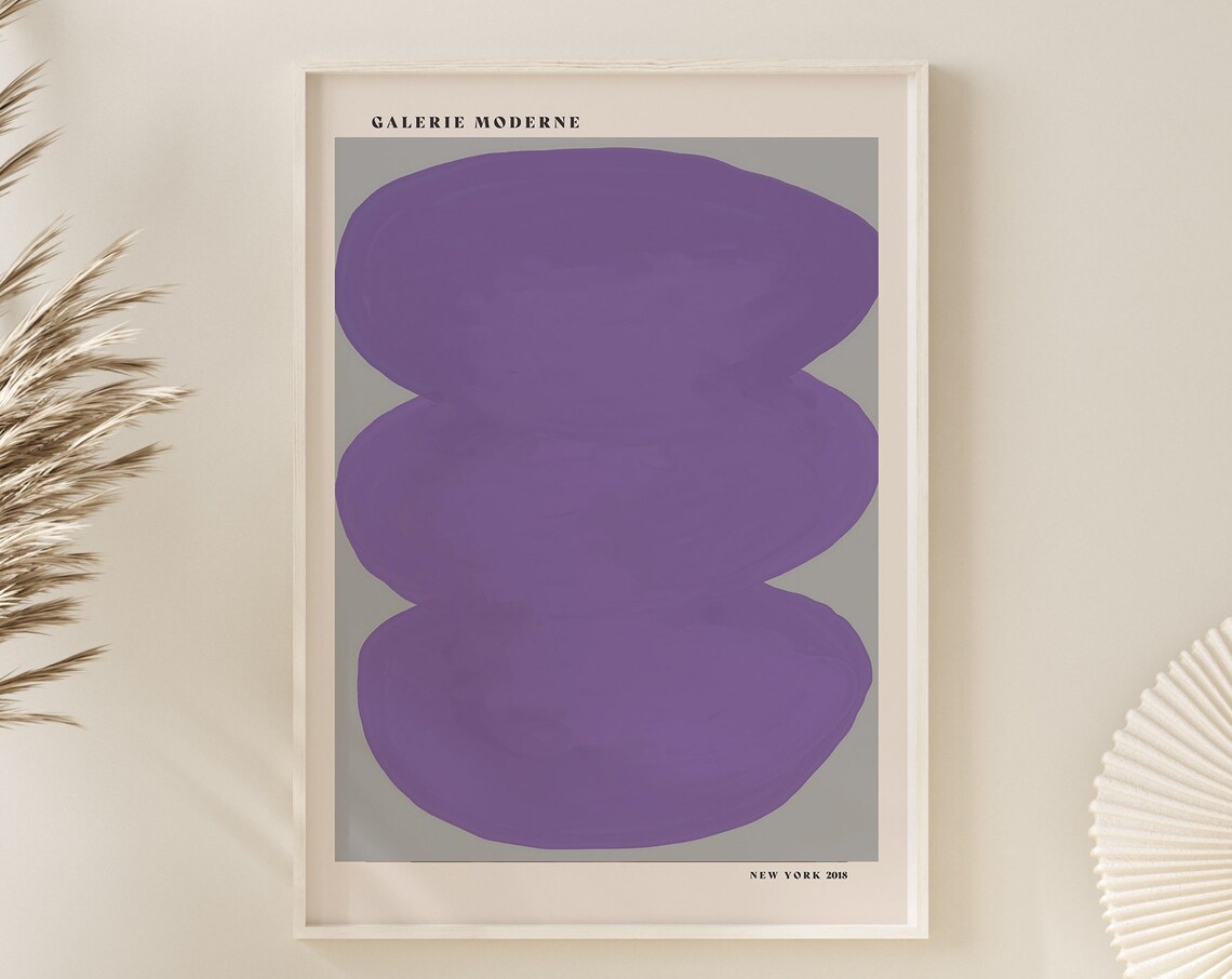 Galerie Moderne Purple Stacked Ovals Organic Modern Abstract Poster