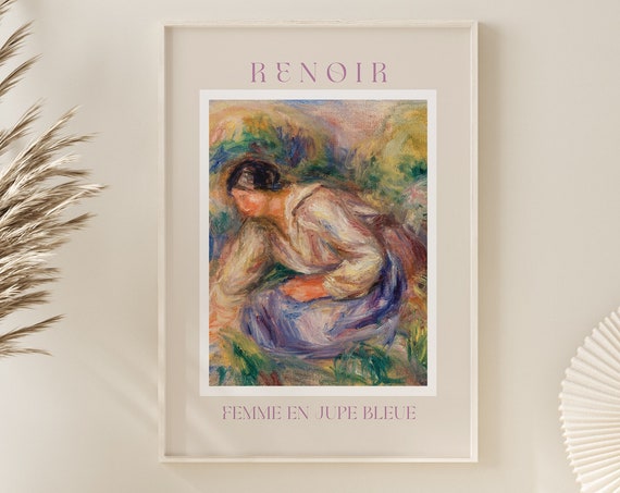 Renoir Poster August Renoir Print Renoir Wall Art Renoir Picture Renoir Monet Print Vintage Renoir Art Renoir Femme En Jupe Bleue