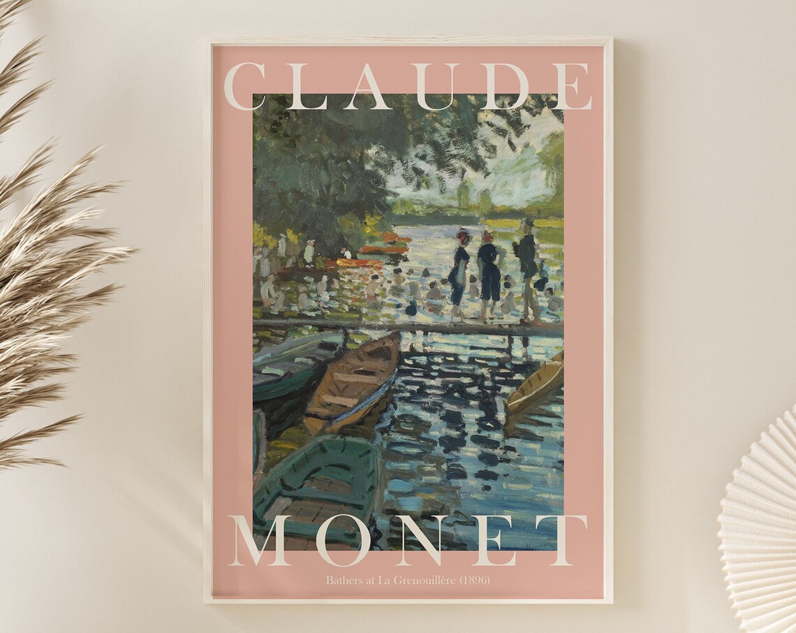 Claude Monet Bathers at La Grenouillère 1896 River Swim Poster