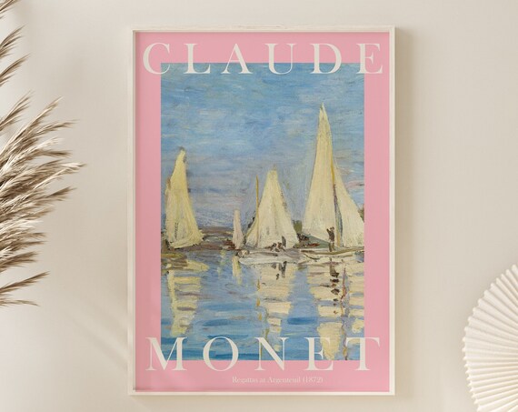 Claude Monet Regattas at Argenteuil 1872 Sailboat Impressionist Poster