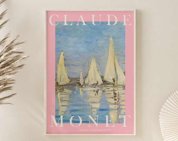 Monet Poster Claude Monet Print Monet Wall Art Monet Picture Modern Monet Print Vintage Monet Art Regattas At Argenteuil