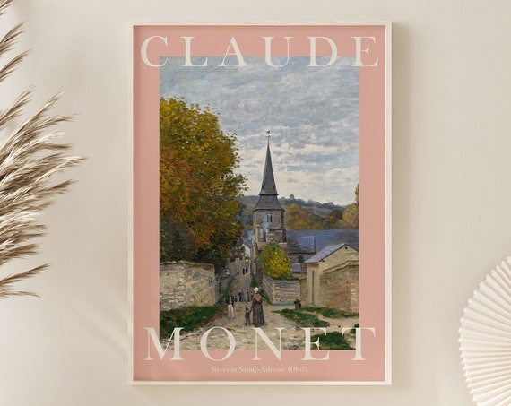 Monet Poster Claude Monet Print Monet Wall Art Monet Picture Modern Monet Print Vintage Monet Art Street In Sainte Adresse