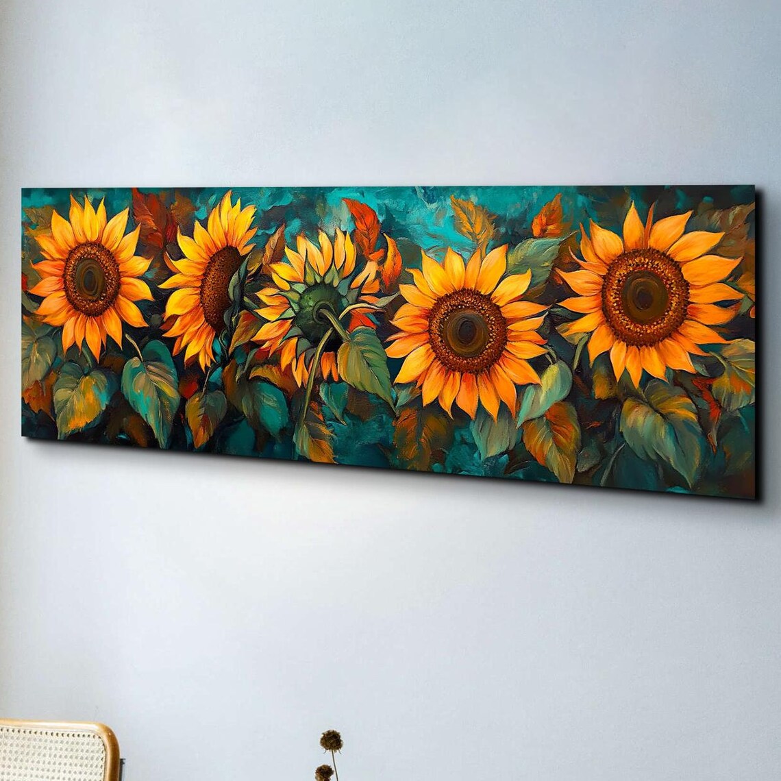 Van Gough Style Bold Sunflower Poster Print