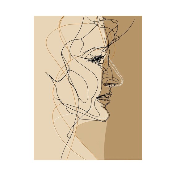 Minimalist Line Art Woman Profile, Modern Portrait