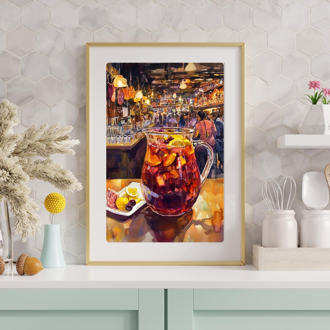 Barcelona Tapas Bar, Spanish Sangria Travel Poster - Image 5