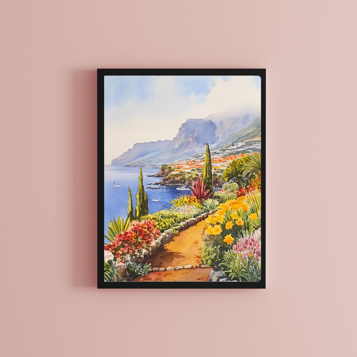 Madeira Coastal Garden Path Above the Island Shoreline Poster - Image 2