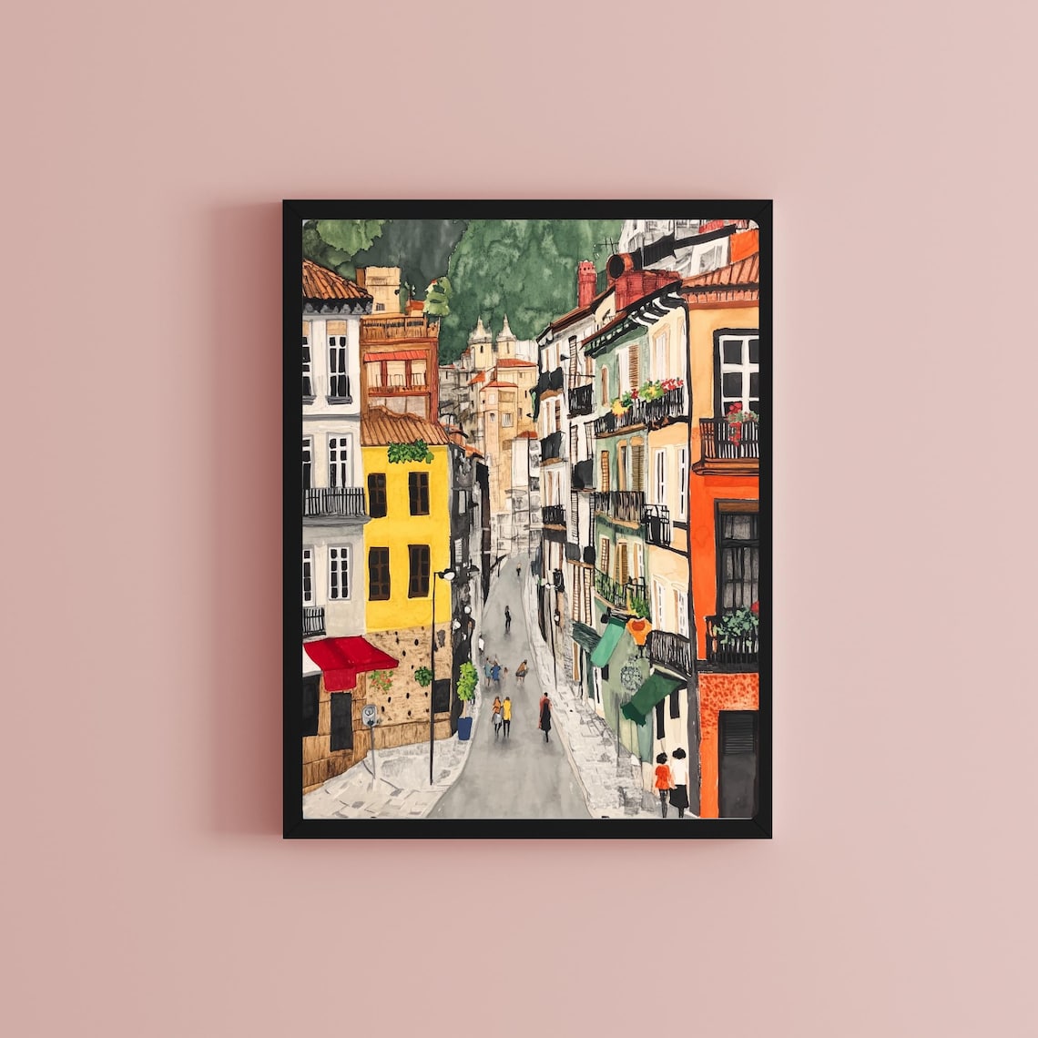 San Sebastian Gouache Art Print, Basque Country - Image 2