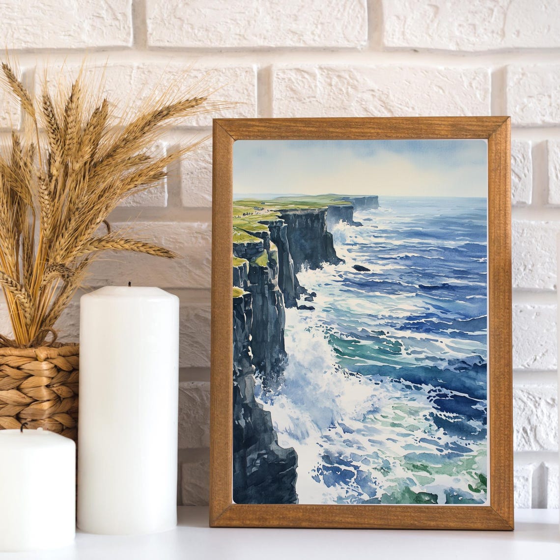 Ireland Dramatic Sea Cliffs Crashing Atlantic Waves Coastline Poster - Image 3