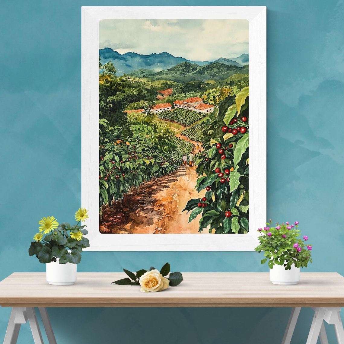 Guatemalan Coffee Plantation Travel Poster, Antigua - Image 2