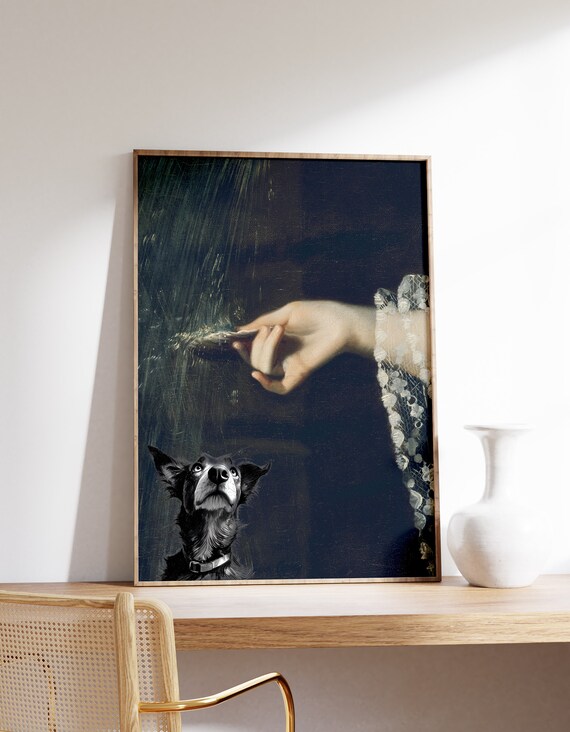 Dark Academia Dog Art John Singleton Copley Mrs Daniel Sargent 1763 Victorian Funny Print Era Vintage Painting