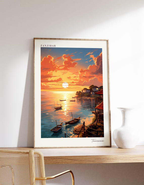 Zanzibar Travel Poster Tanzania Decor Print