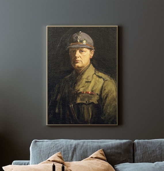 Winston Churchill Vintage Portrait Art Print