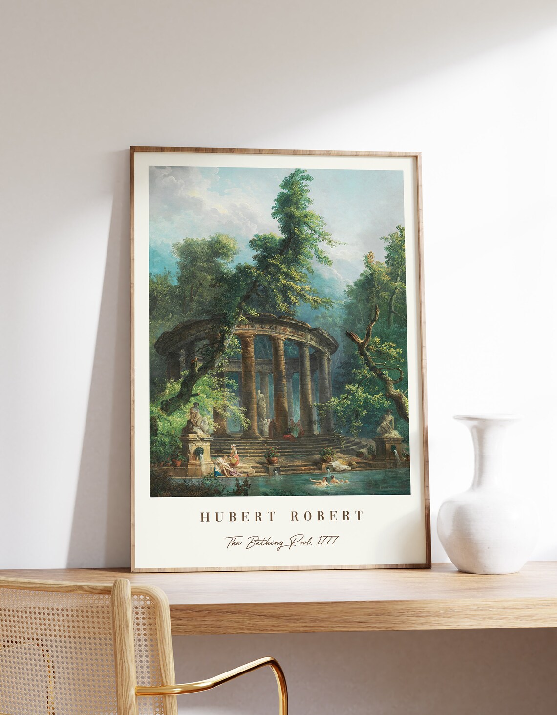 Hubert Robert The Bathing Pool 1777 Classical Landscape Exhibition Poster