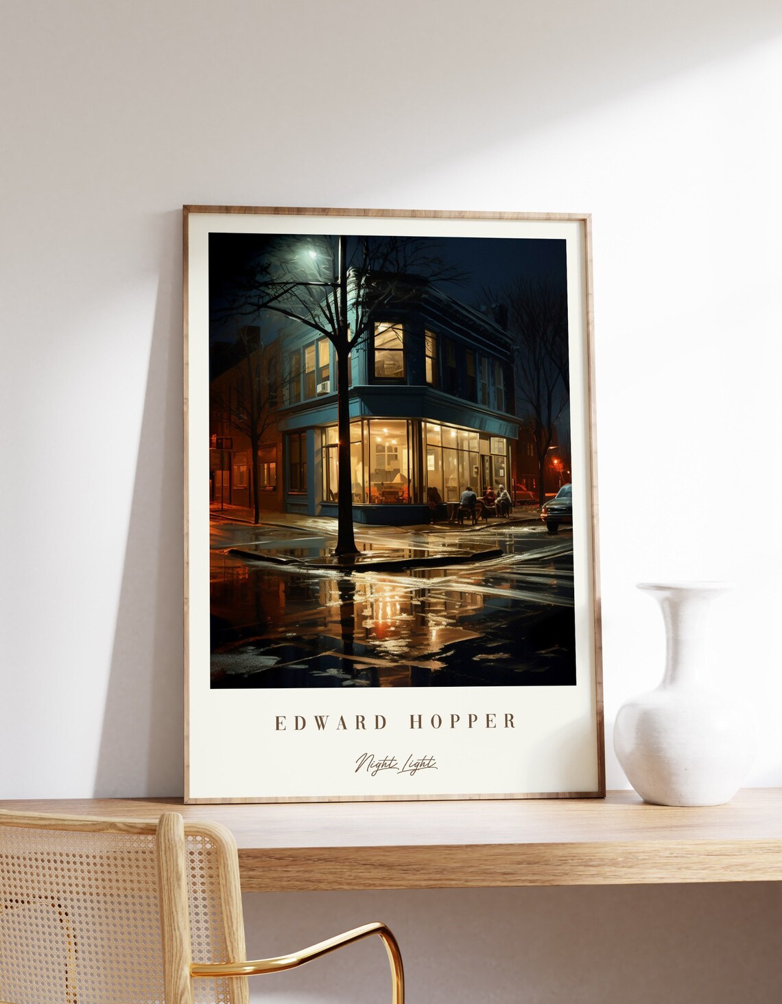 Night Light Poster, Edward Hopper Vintage Wall Art