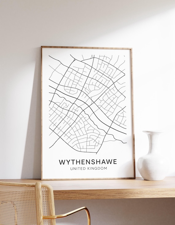 Wythenshawe Map Poster, Manchester Suburb