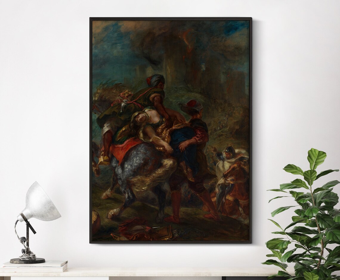 Eugene Delacroix The Abduction Of Rebecca Romantic Oil Painting Poster