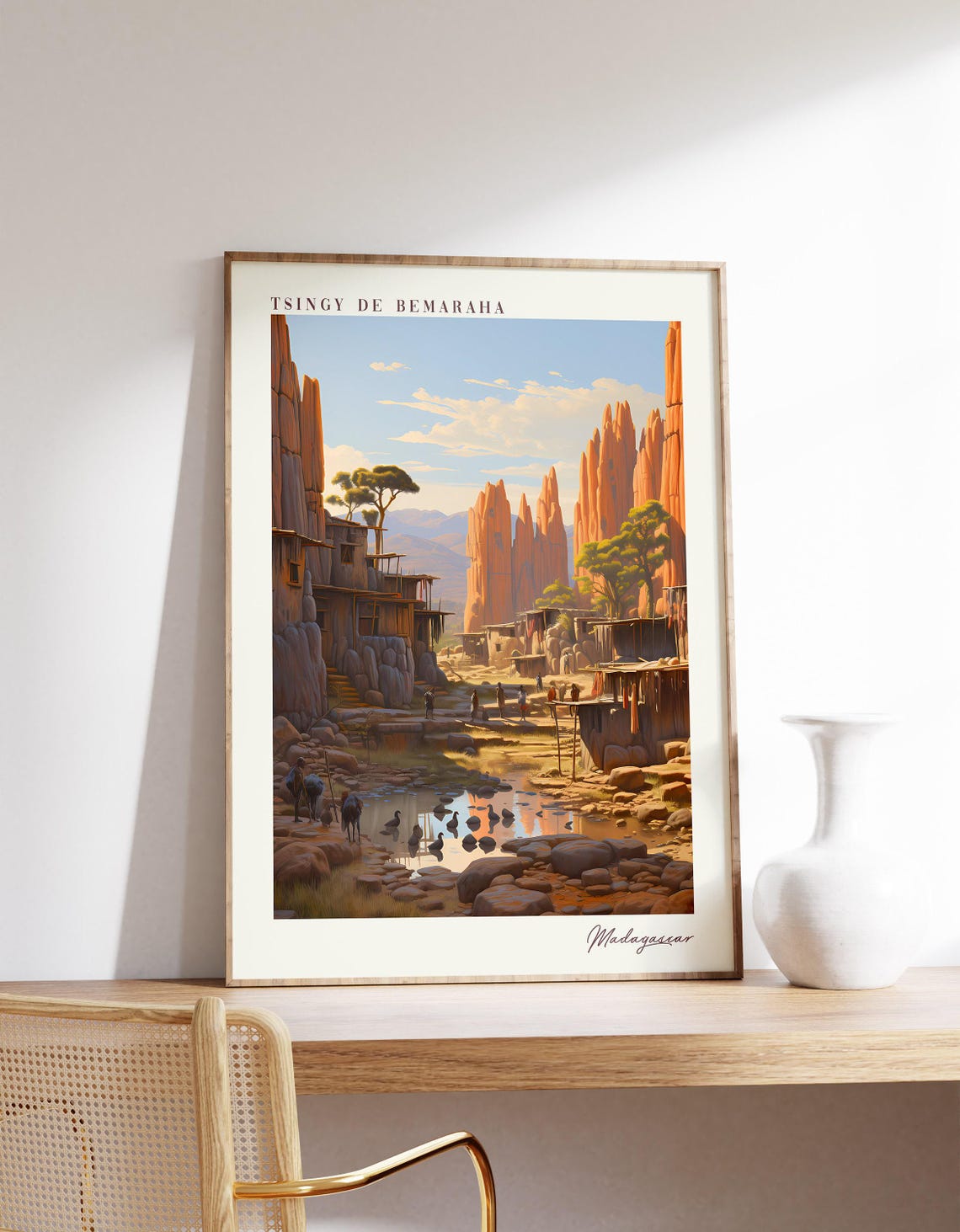 Tsingy de Bemaraha Madagascar Limestone Pinnacles Travel Poster