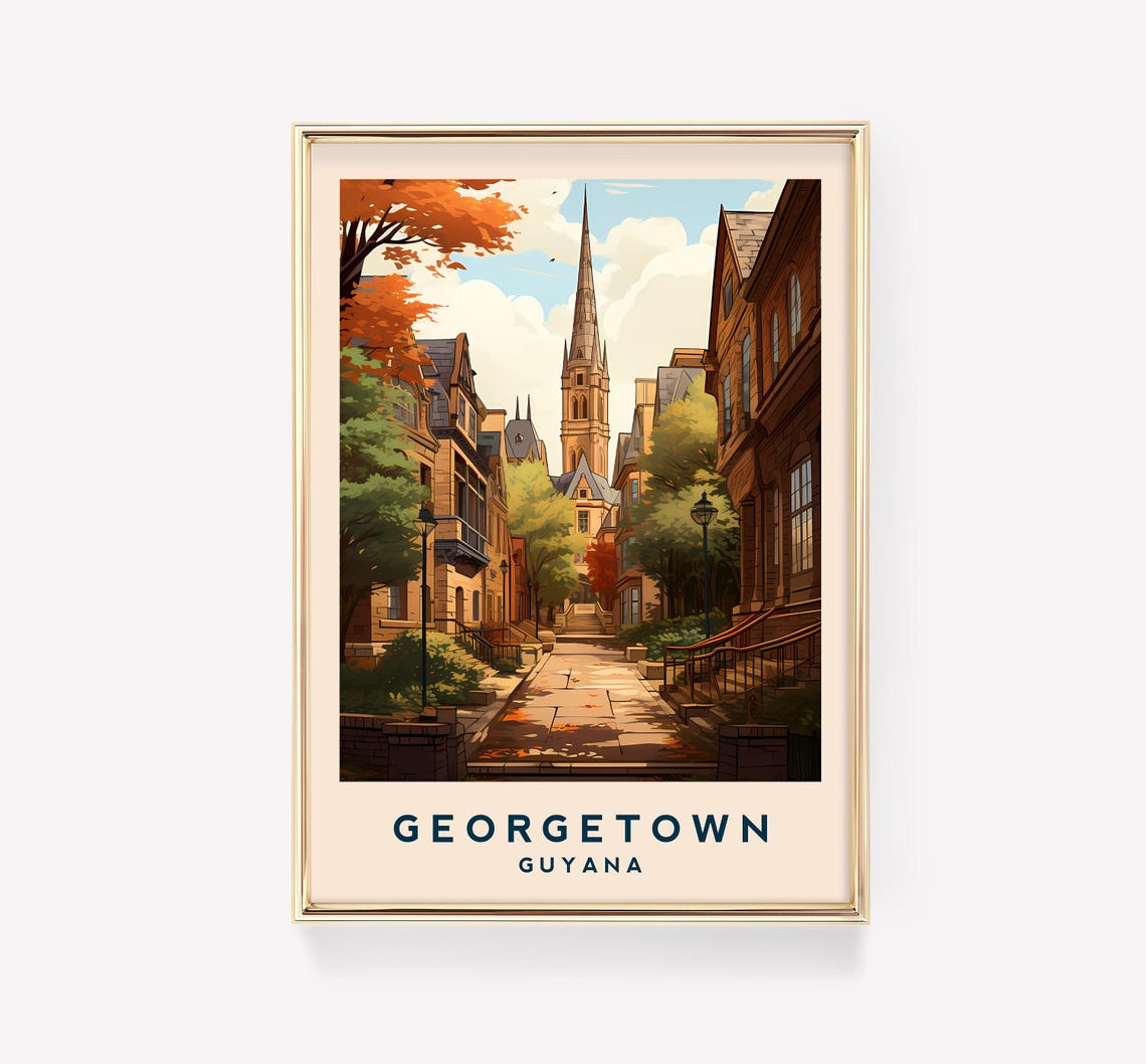 Georgetown Travel Poster, Guyana Decor Print