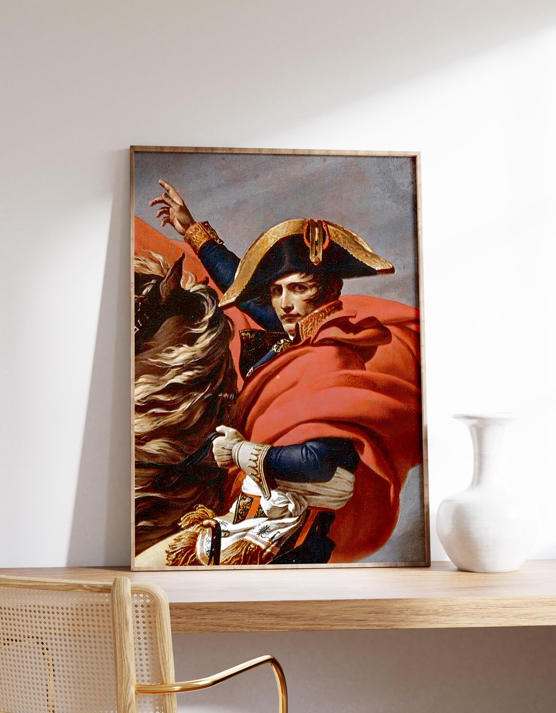 Napoleon Crossing the Alps Jacques-Louis David Historic Painting Poster