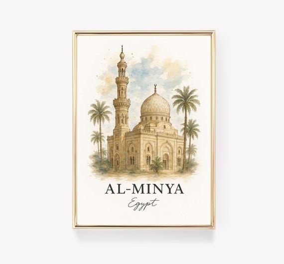 Alminya Travel Poster Egypt Wall Art Print Vintage Canvas Decor Gift