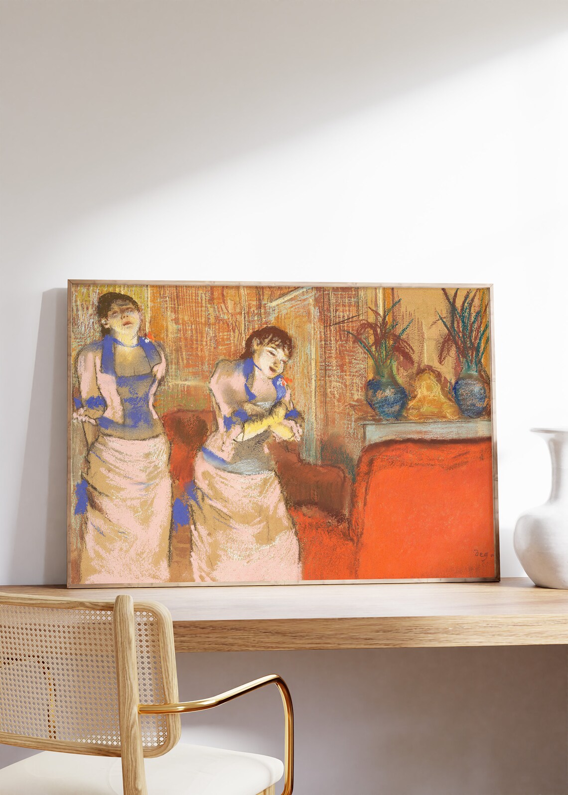 Edgar Degas Two Women, Vintage Impressionist Art Print