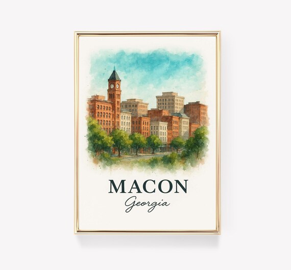 Macon Georgia Vintage Travel Poster