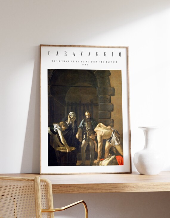 Dark Academia Art Caravaggio Painting The Beheading Of Saint John Baptist Baroque Wall