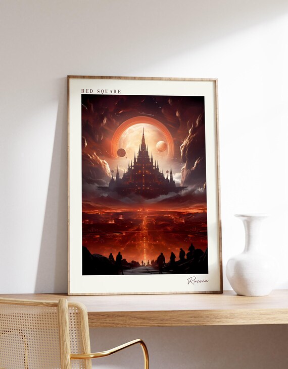 Red Square Travel Poster, Russia Decor