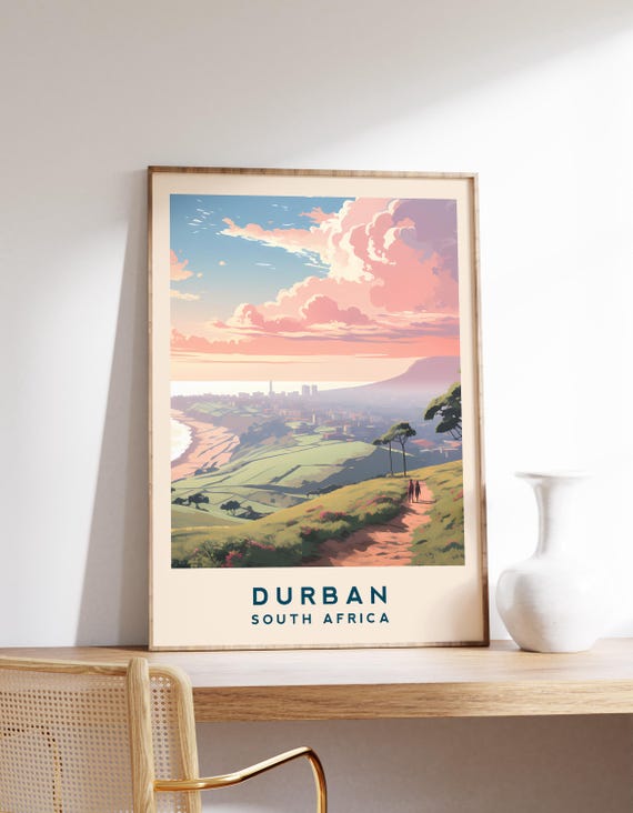 South Africa Wall Art Durban Travel Print Decor Poster
