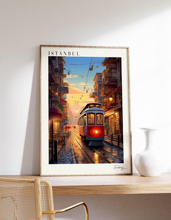 Istanbul Travel Poster, Turkey Decor Print