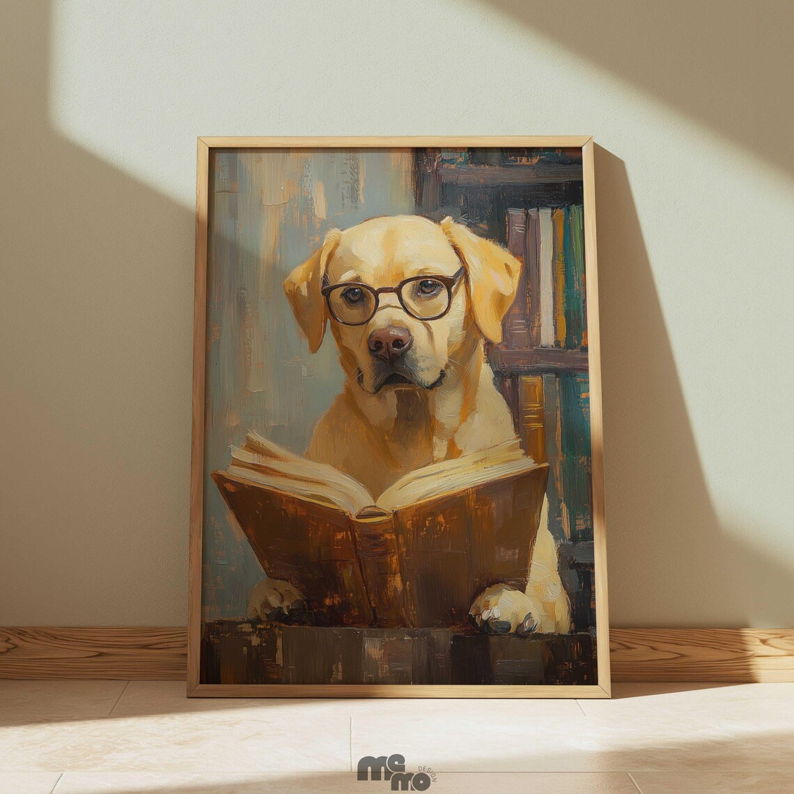 Labrador Reading Book, Funny Dog Library Decor