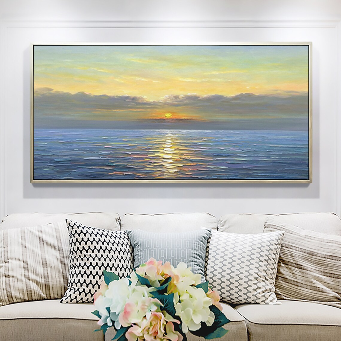 Abstract Sunrise Ocean Landscape Art Print - Image 6