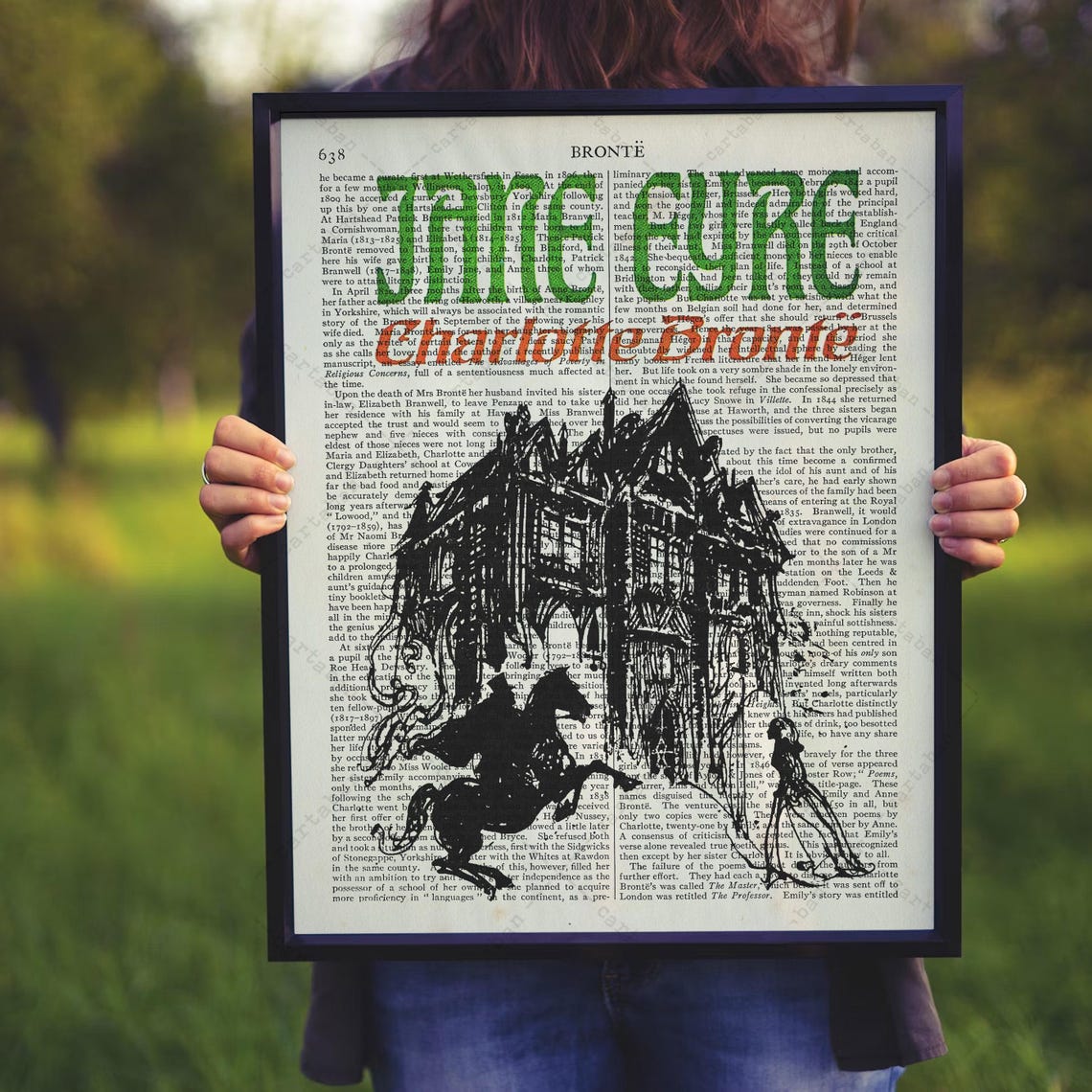 Jane Eyre Charlotte Bronte Vintage Dictionary Page Literary Art Poster - Image 3