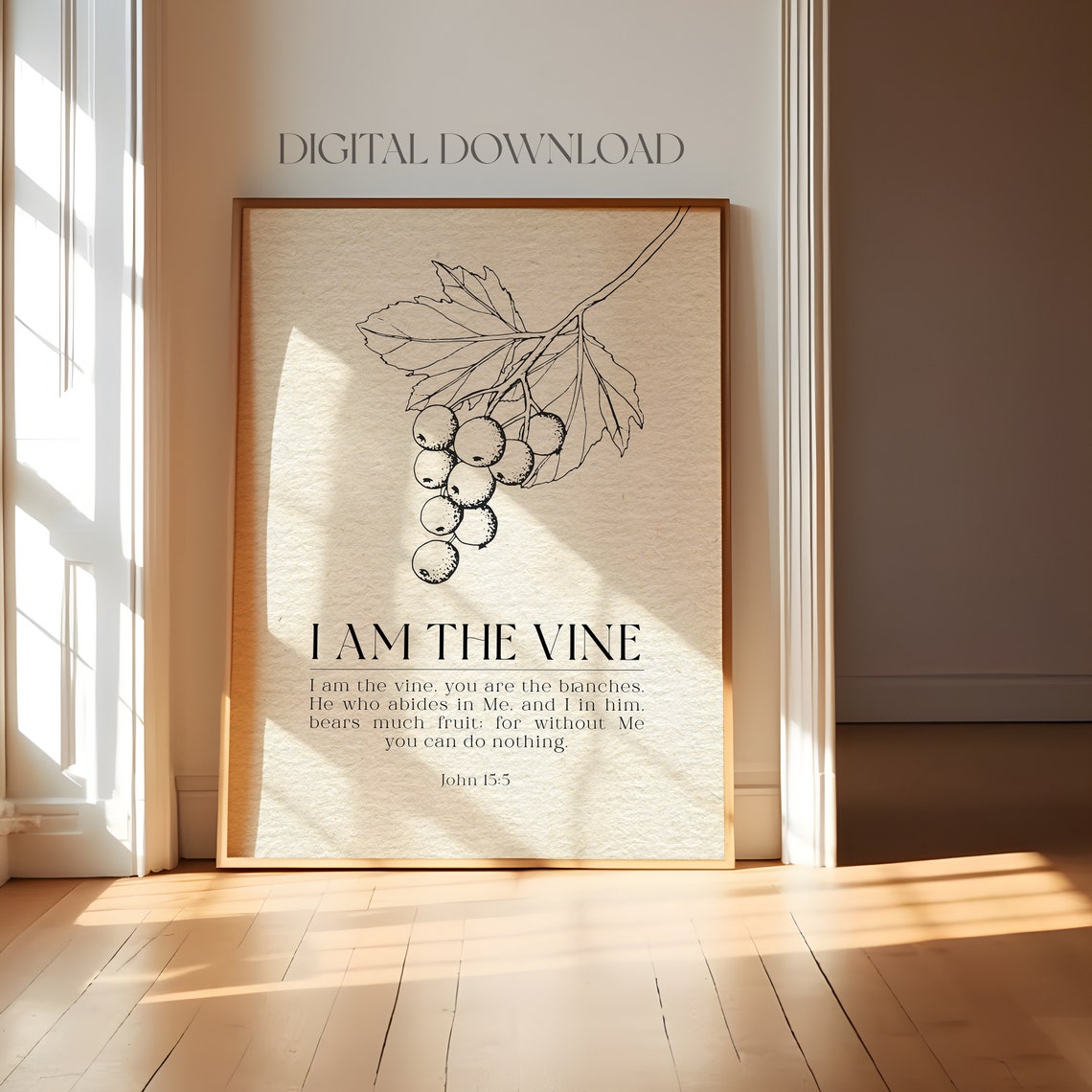 John 15 5 I Am the Vine and You Are the Branches Line Art Poster - Image 4