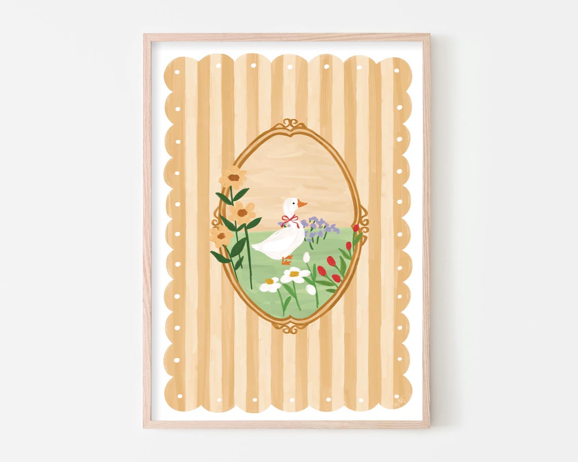 Goose Cottage Core, Cute Animal Nursery Decor