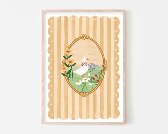 Goose Cottage Core, Cute Animal Nursery Decor