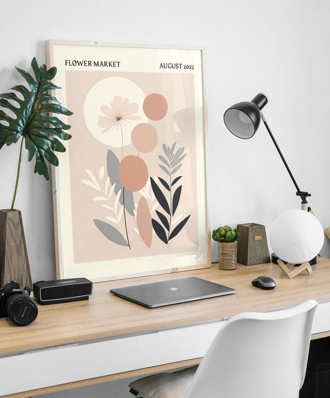 Flower Market August 2023 Abstract Botanical Exhibition Poster - Image 3