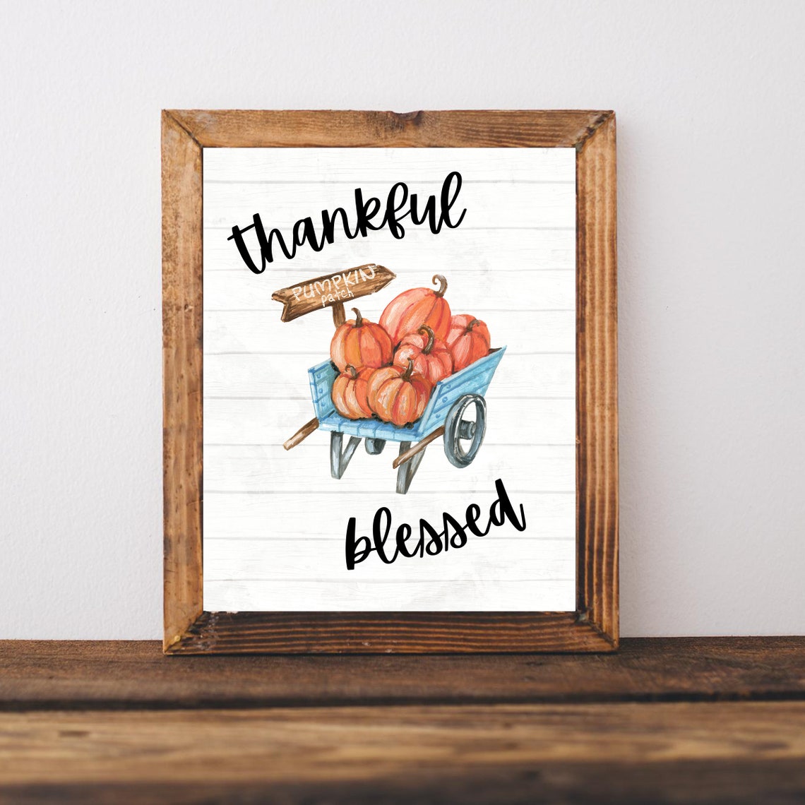 Thankful Blessed Pumpkin Patch Wheelbarrow Fall Harvest Poster