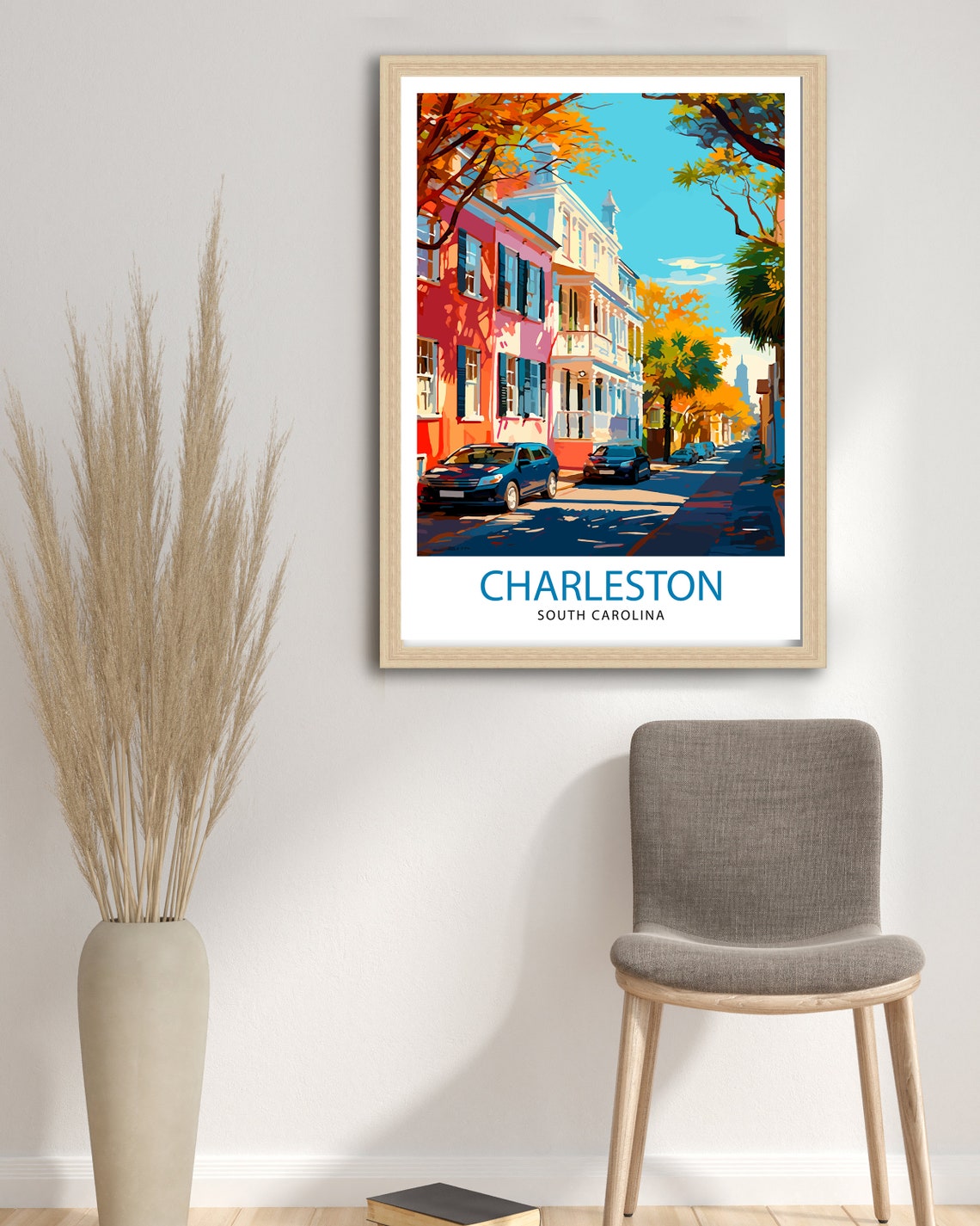 Charleston South Carolina Colorful Historic Street Travel Poster - Image 3
