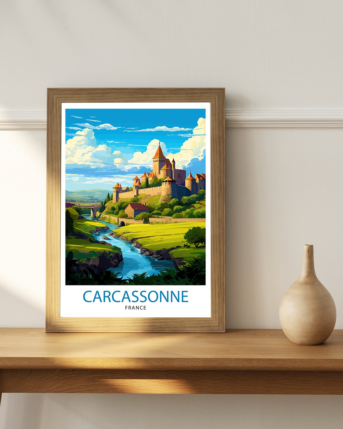 Carcassonne France Travel Print Travel Poster - Image 2