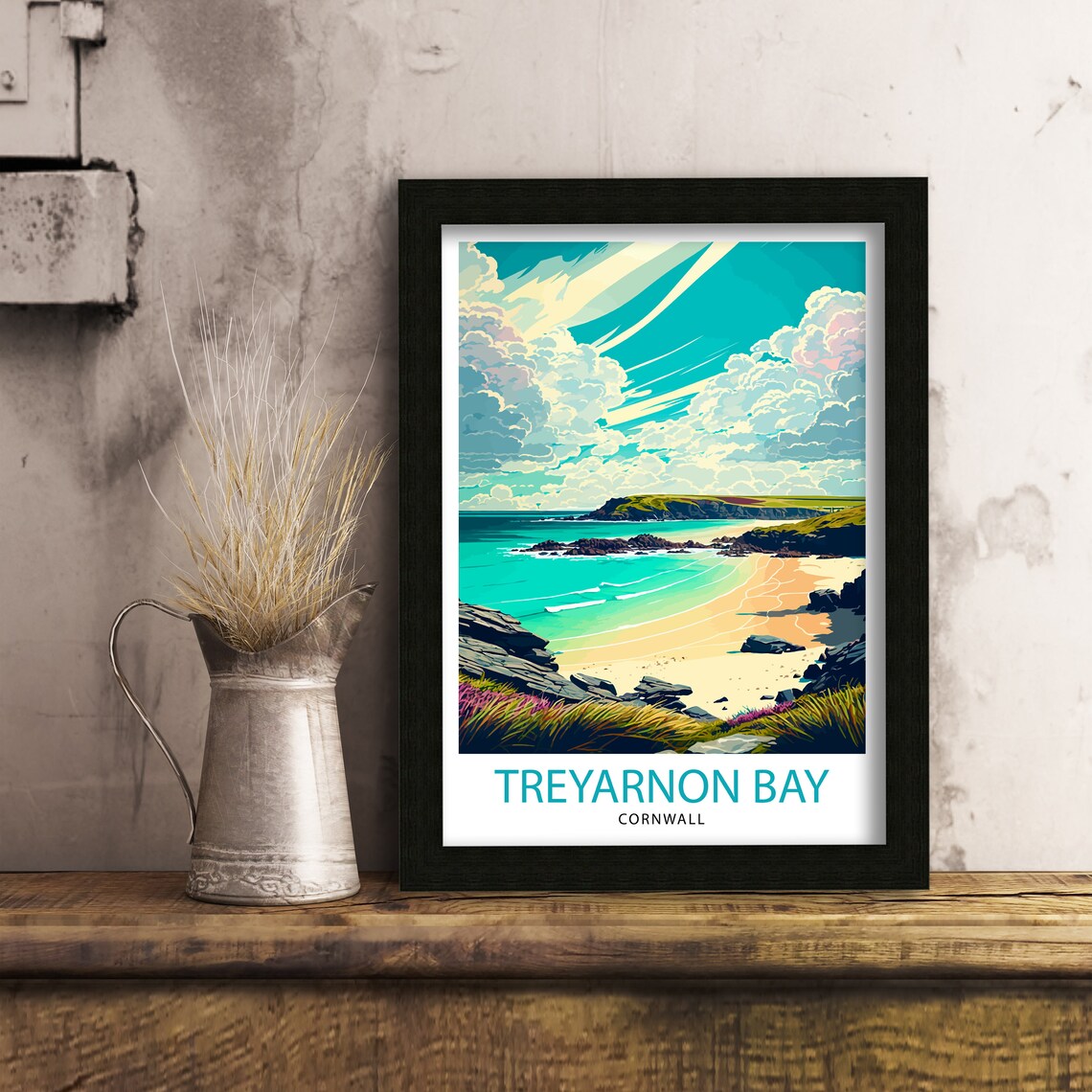 Treyarnon Bay Travel Poster, Cornwall Wall Art - Image 3