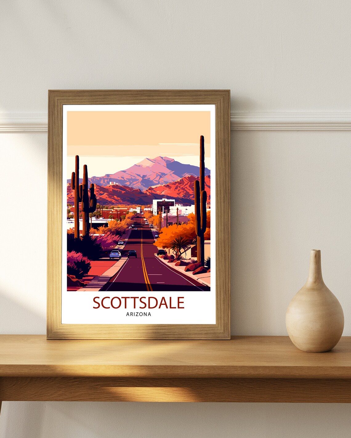 Scottsdale Arizona Travel Poster, Southwest Art Print - Image 2