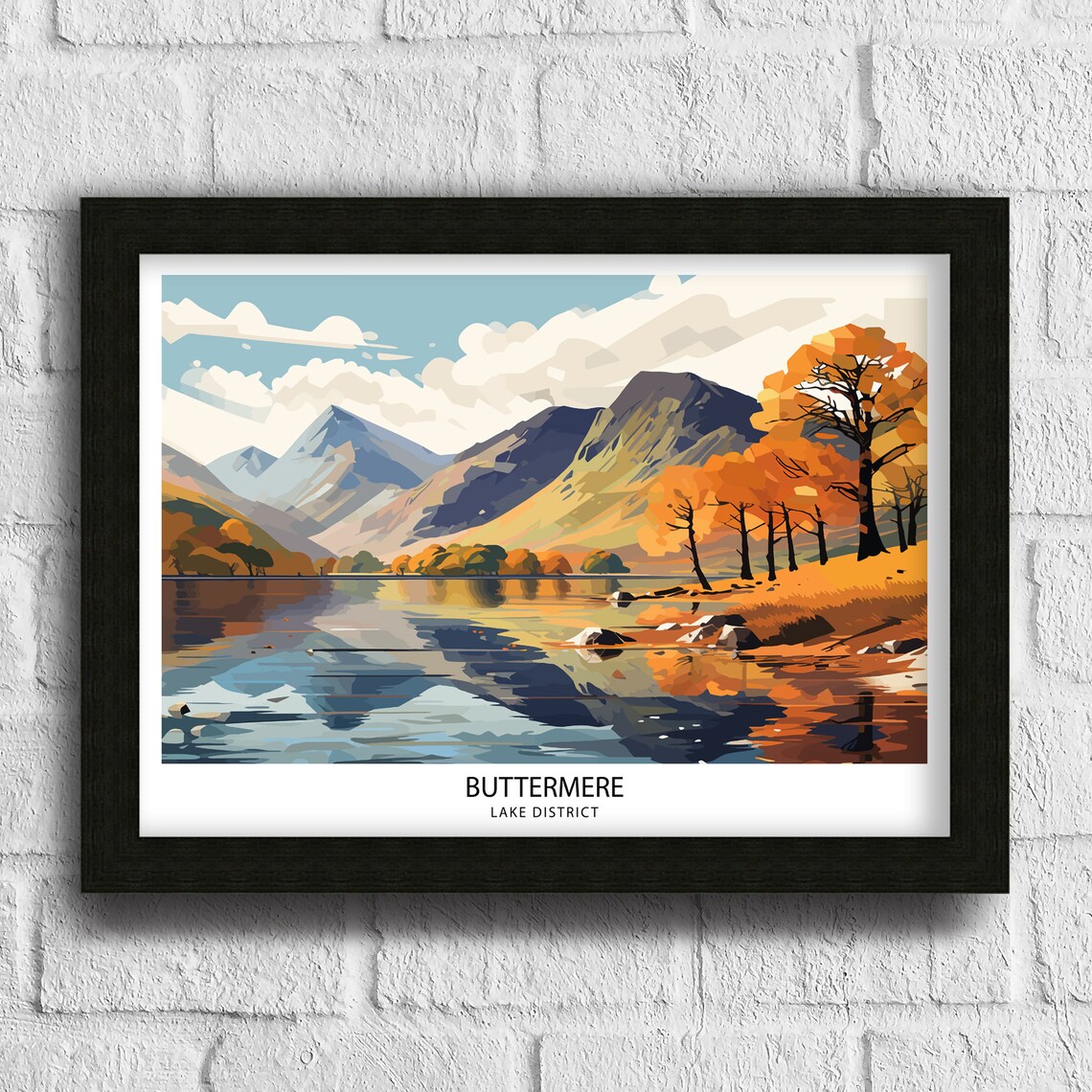 Buttermere Lake District Travel Poster, Lake District - Image 3