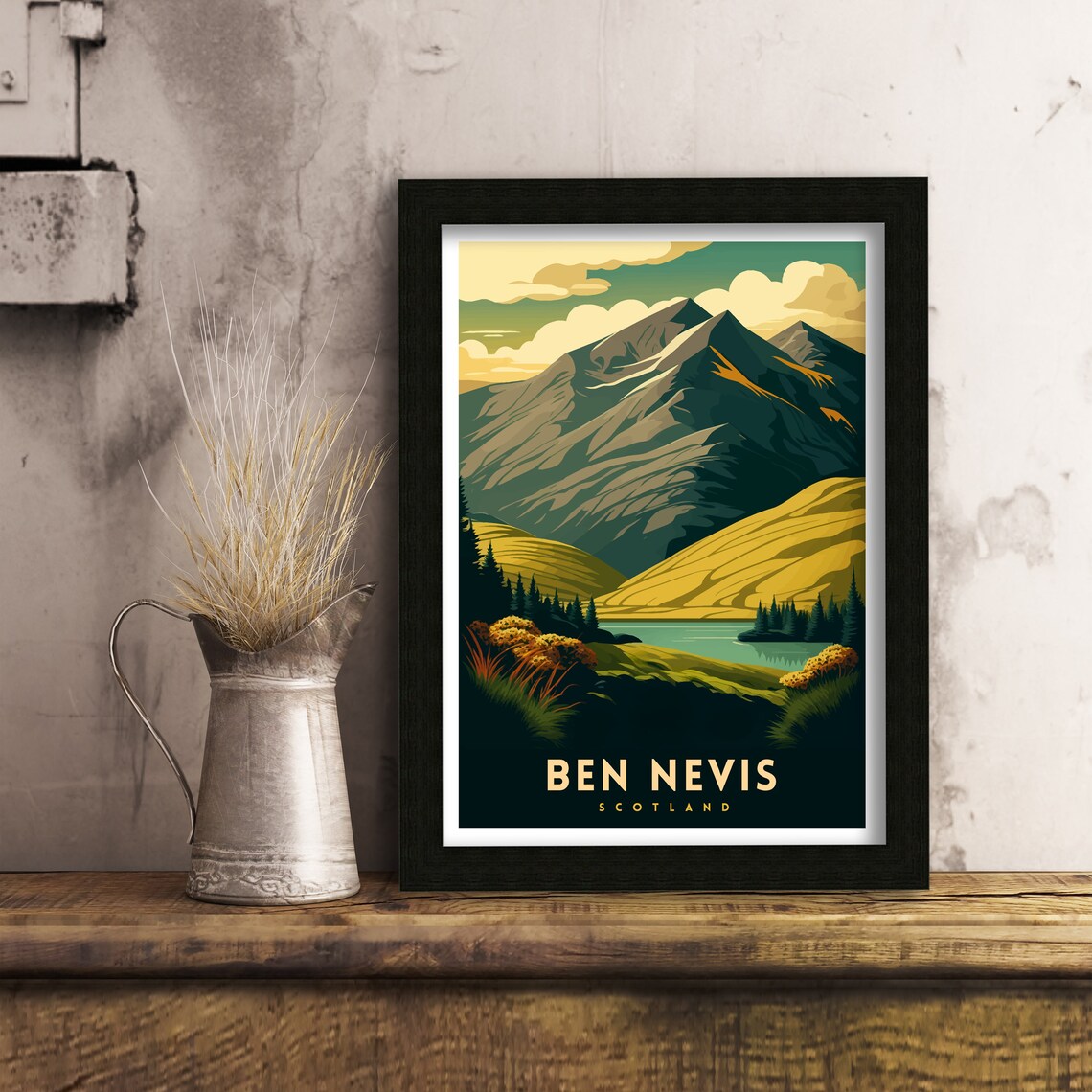 Ben Nevis Scotland Travel Poster, Mountain Landscape - Image 2