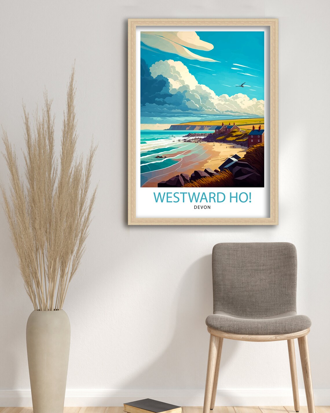 Westward Ho Devon Travel Poster, Home Decor - Image 3