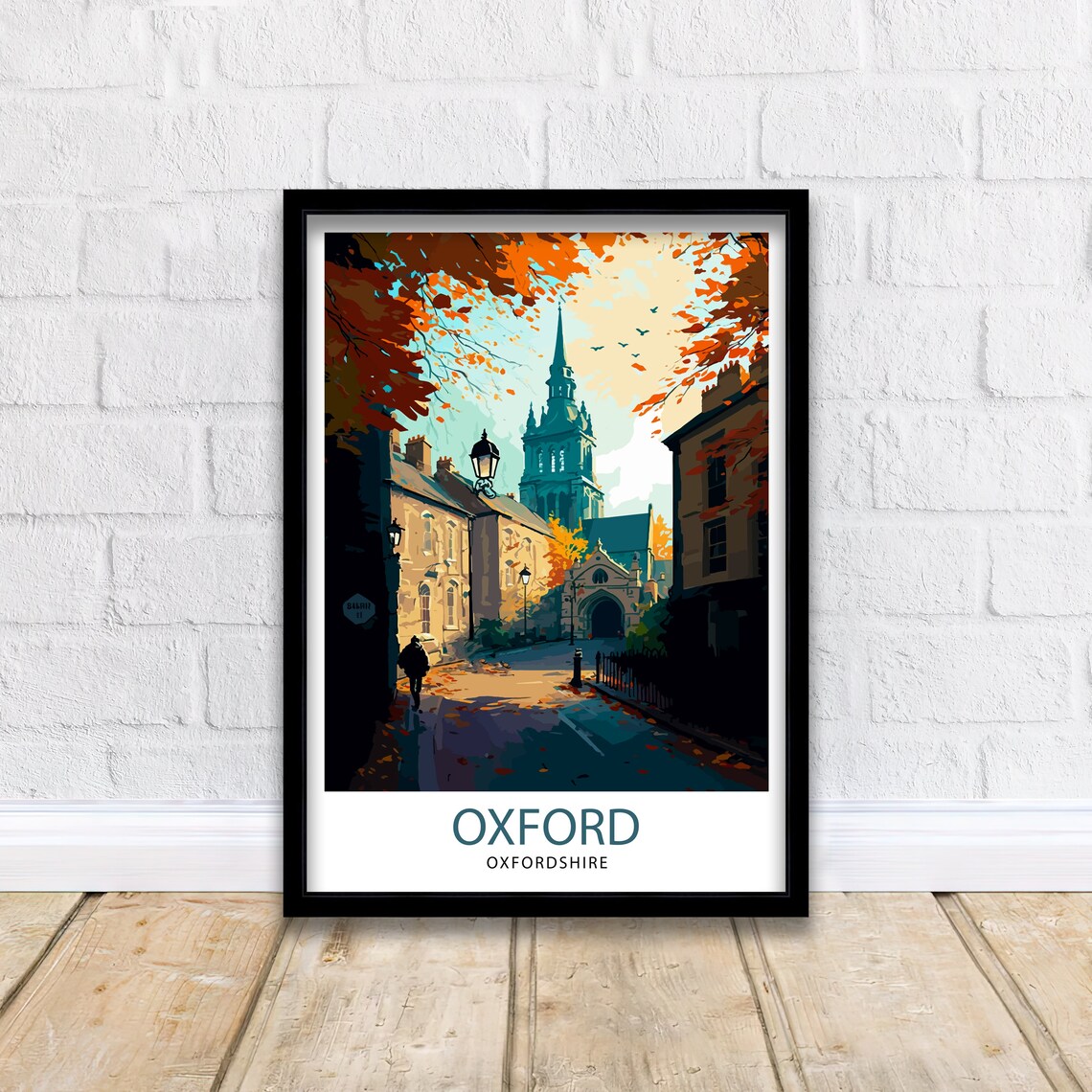 Oxford England Illustration Travel Poster - Image 2
