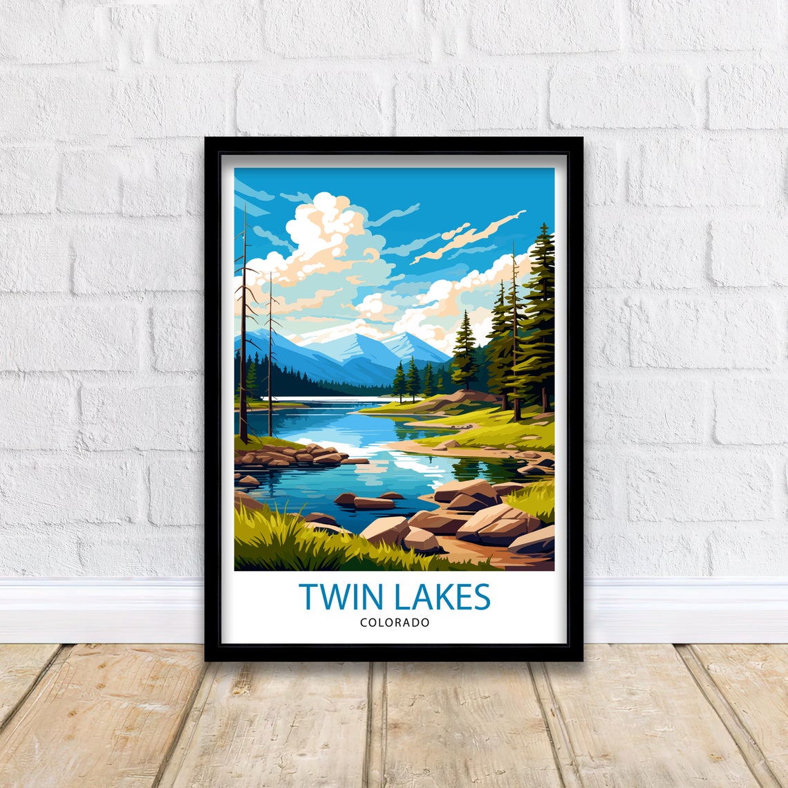 Twin Lakes Colorado Travel Print Colorado Wall Decor Twin Lakes Poster Rocky Mountain Travel Prints Colorado Art Print Twin Lakes - Image 2