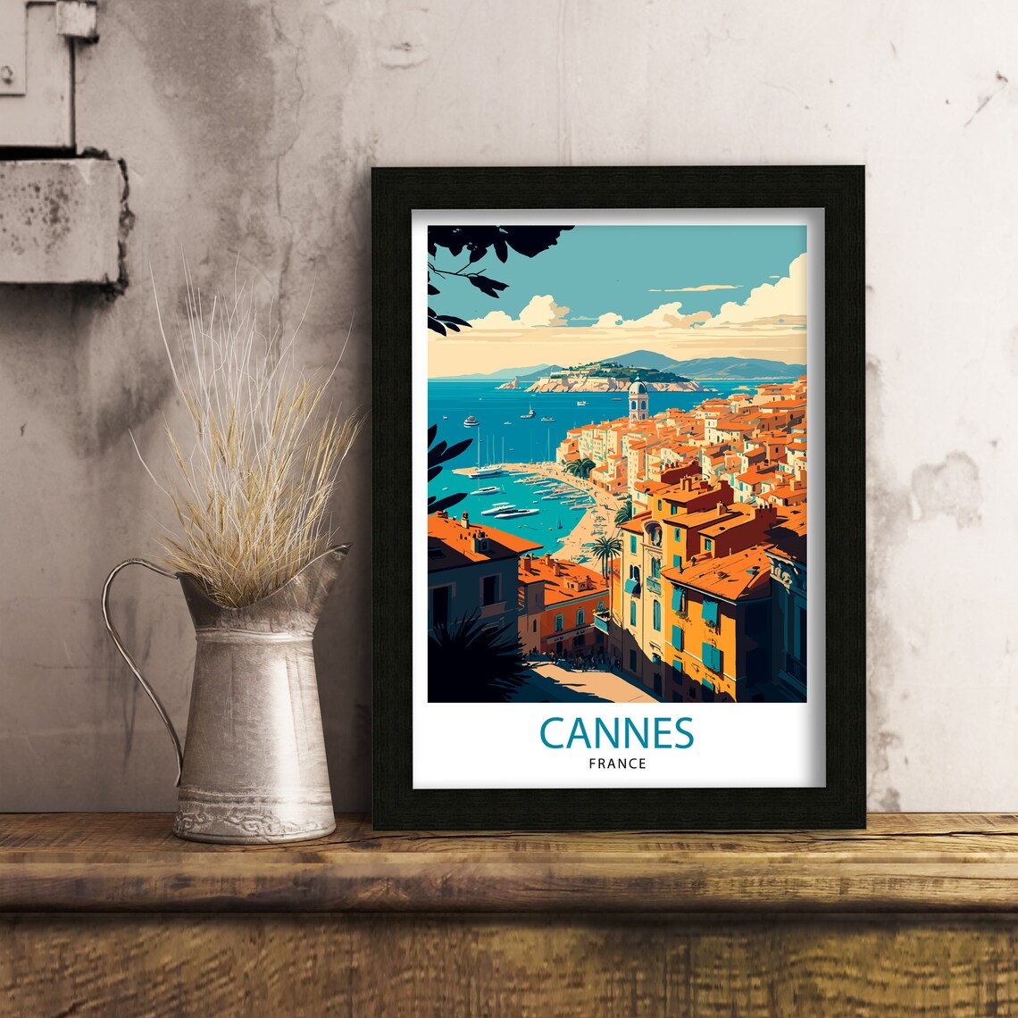 Cannes France Travel Poster, French Riviera - Image 2